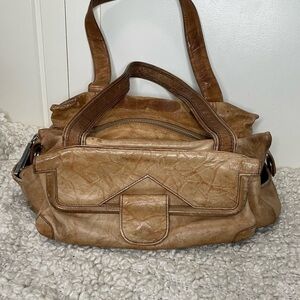 MIMCO Tan Brown Leather Shoulder Bag Purse